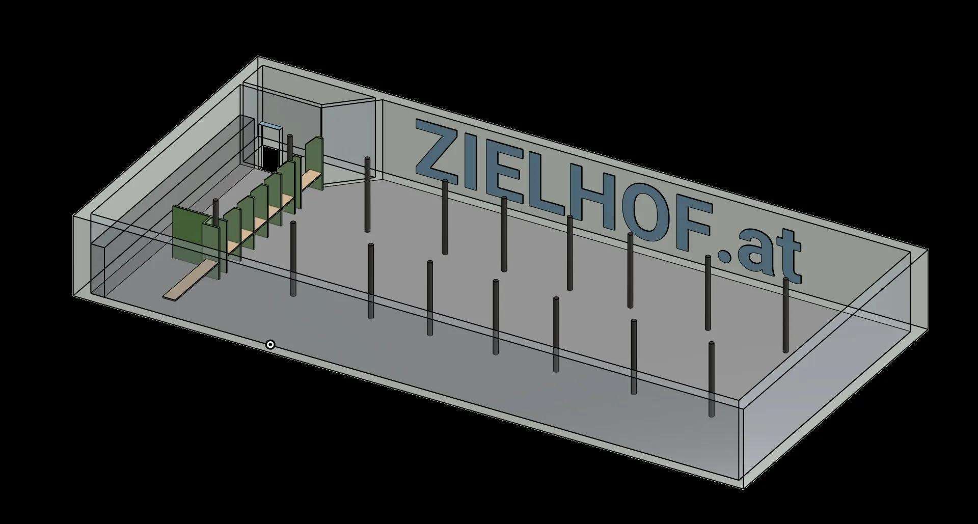 Layout der Schießanlage Linz mit 9 Bahnen